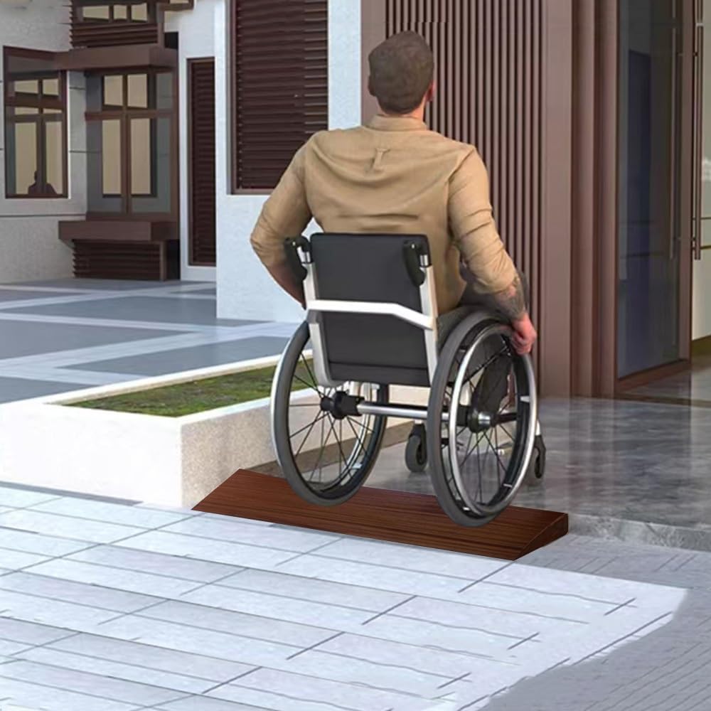 Wood Wheelchair Ramp, Doorway Threshold Ramp for Walkers Robot,Home Bike(Wood,50x5x1cm (20'x2'x2/5'))