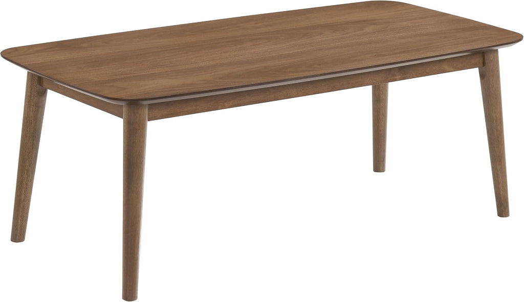 Coaster Home Furnishings - Radley - Wood - 3-Piece Rectangular Coffee Table Set with Chamfered Edges and Flared Legs - Mid-Century Modern Style - Living Room- Natural Walnut - 753524