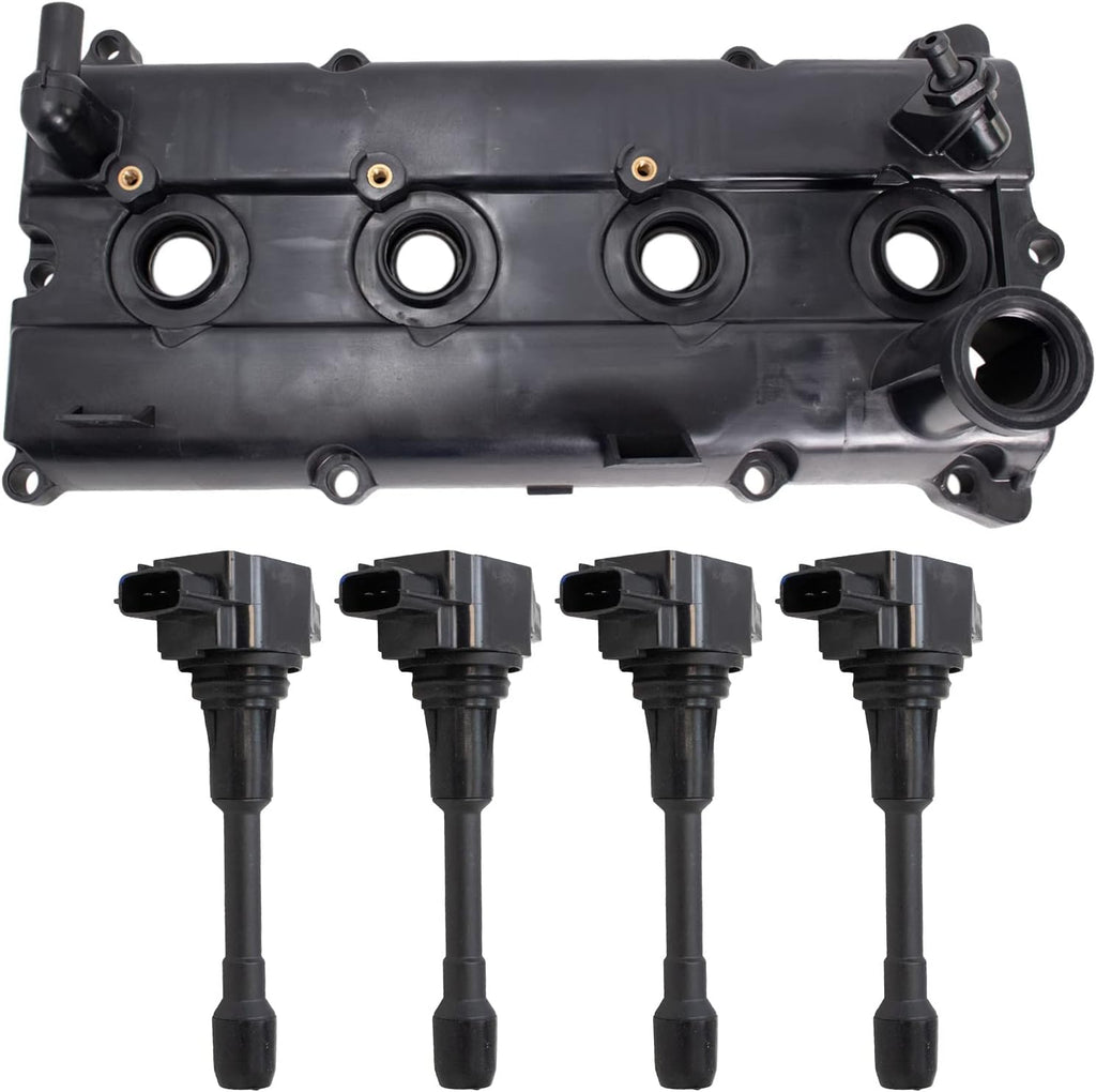 TRQ Ignition Coil Kit 5 Piece Valve Cover Compatible with 2005-2019 Nissan Frontier