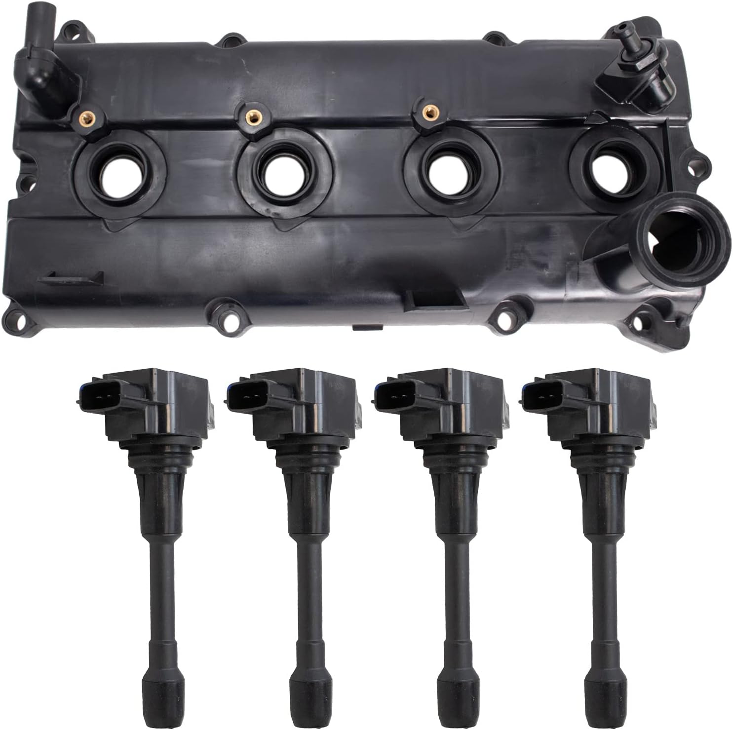 TRQ Ignition Coil Kit 5 Piece Valve Cover Compatible with 2005-2019 Nissan Frontier