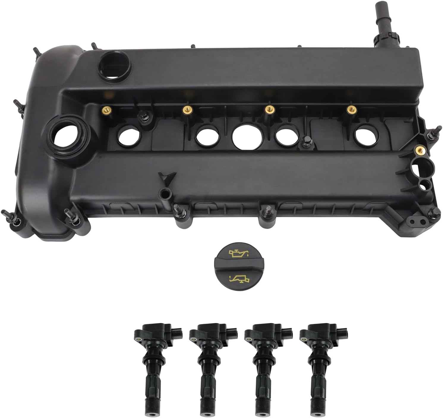 TRQ Ignition Coil Kit 5 Piece Compatible with 2006-2009 Ford Fusion 2006-2009 Mercury Milan
