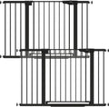 Cumbor 2 Pack 29.7'-48' Baby Gate for Stairs, Mom's Choice Awards Winner-Dog Gate for Doorways, Pressure Mounted Auto-Close Pet Gates for Dogs Indoor, Safety Child Gate with Easy Walk Thru Door,Black