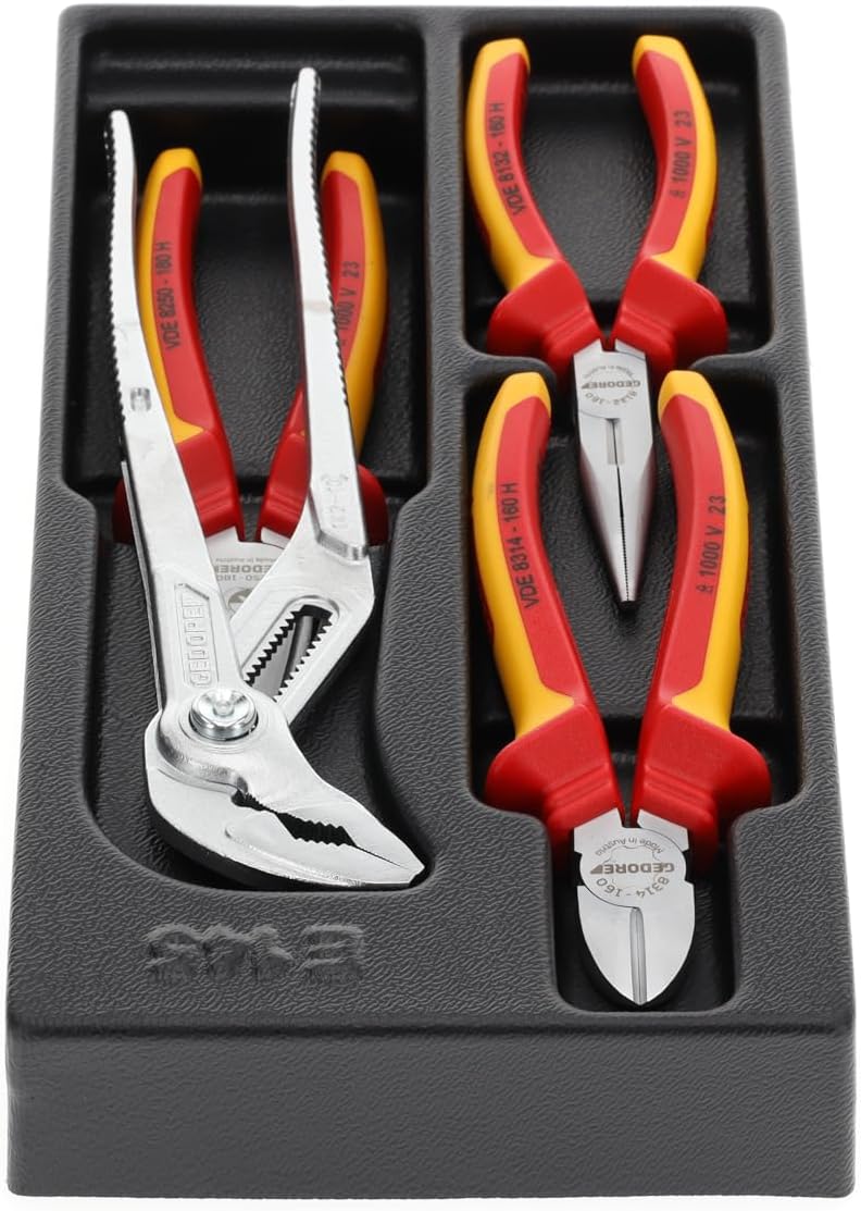 Gedore 1500 ES-VDE 145 VDE pliers set in 1/3 ES tool module