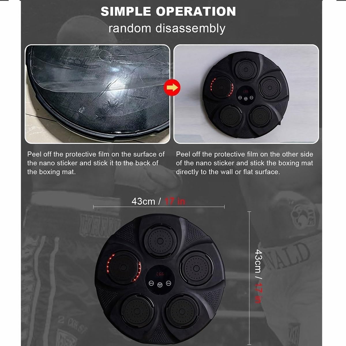 Electronic Music Boxing Machine Wall Mounted Boxing Machine with Music and Lights, Smart Boxing Training Equipment with Boxing Gloves