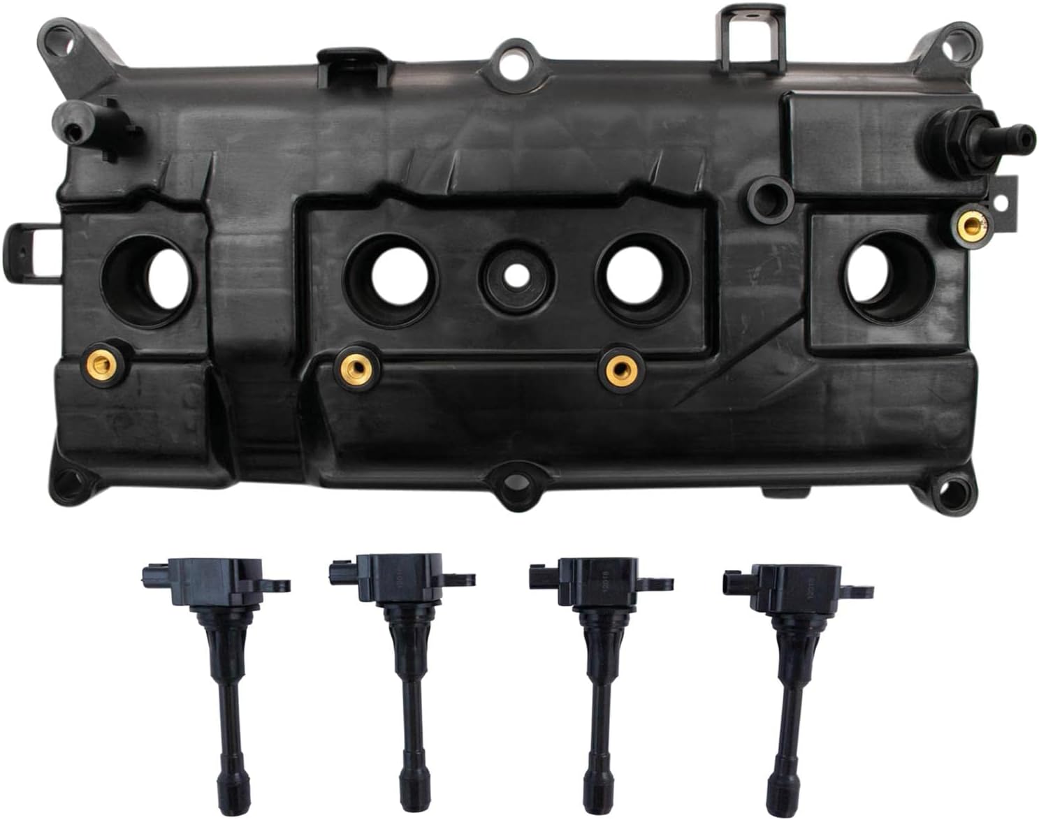 TRQ Ignition Coil Kit 5 Piece Valve Cover Compatible with 2007-2012 Nissan Versa