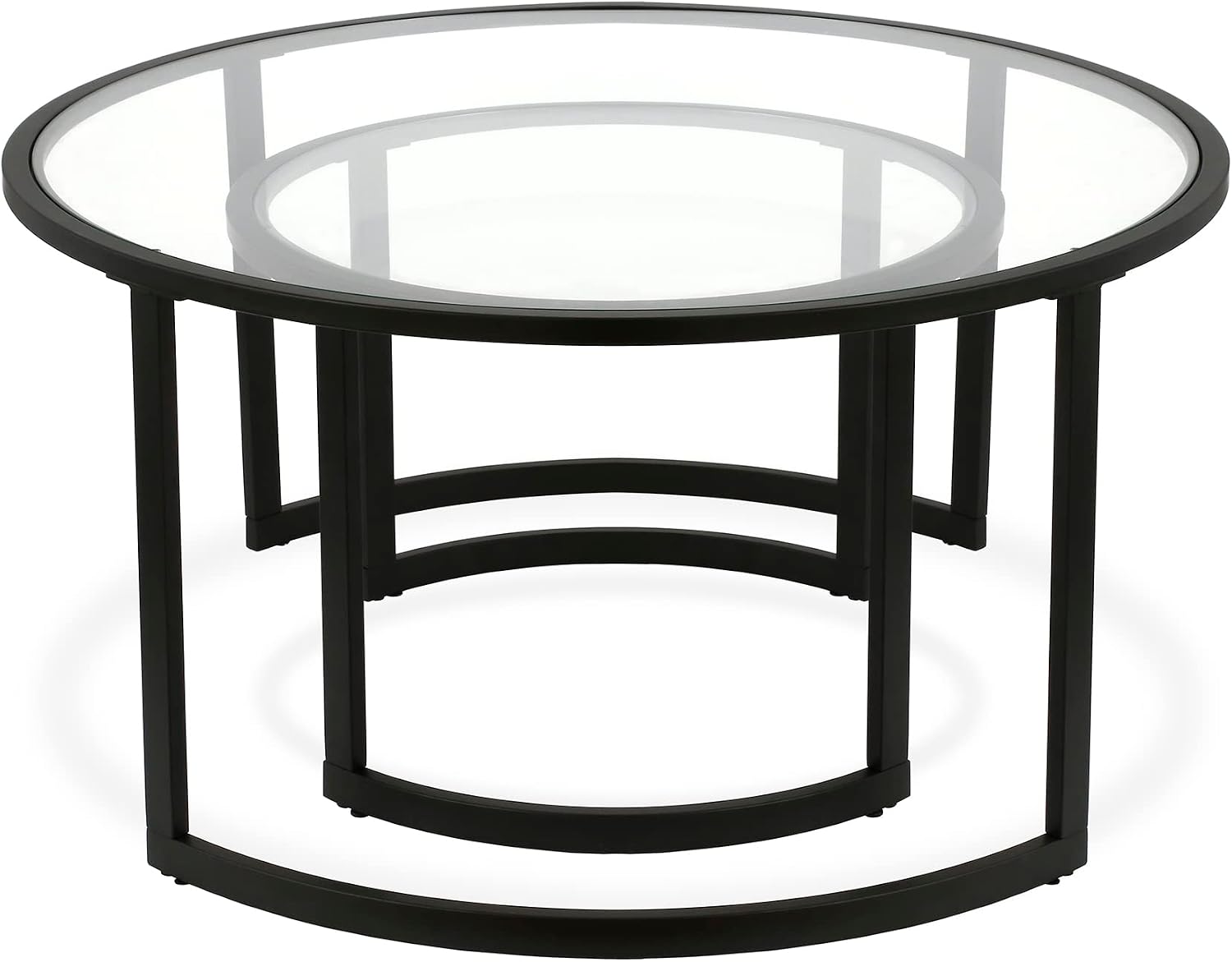 Mitera Round Nested Coffee Table in Blackened Bronze