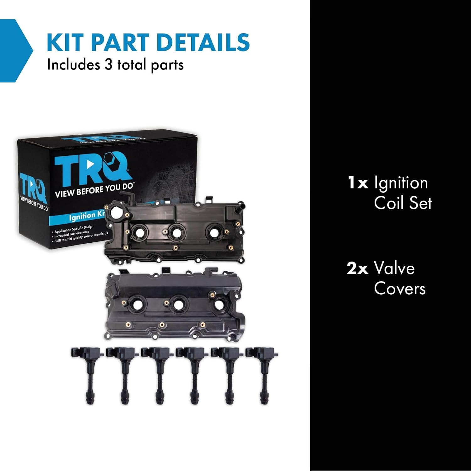 TRQ Ignition Coil Kit 8 Piece Valve Cover Compatible with 2002-2003 INFINITI QX4 2002-2004 Nissan Pathfinder