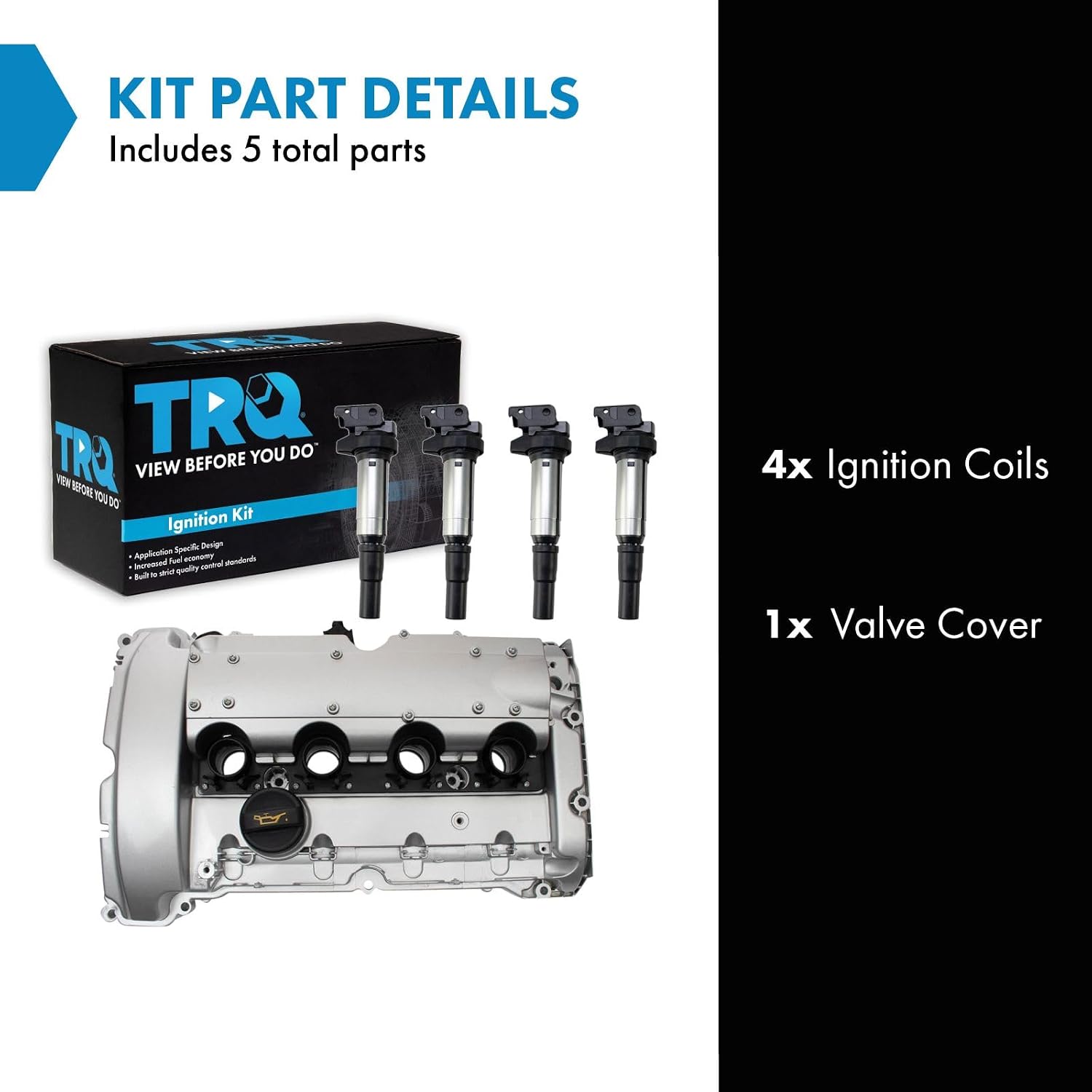 TRQ Ignition Coil Kit 5 Piece Compatible with 2007-2012 Mini Cooper