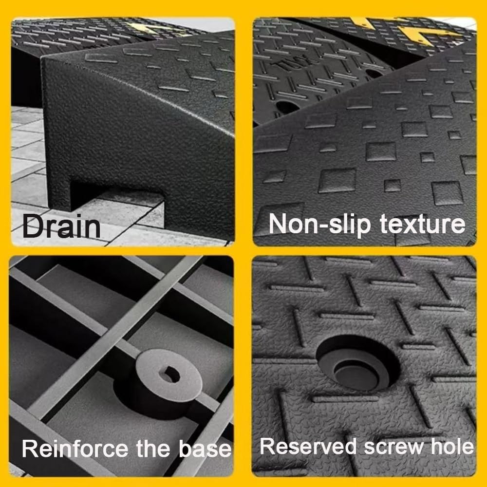 Driveway Ramps Rubber Curb Ramp Non-Slip Sidewalk Curb Ramps，2in 3in 4in 5in Rise Handicap Ramp，Heavy Duty Loading Ramps for Supermarket Factory Loading Dock(100x35x11cm/39.3x13.7x4.3in)