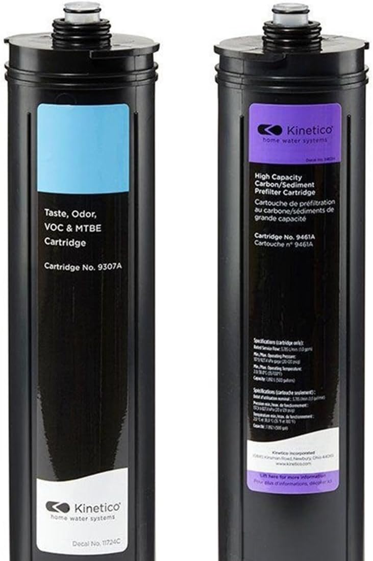 Kinetico Filter Cartridge Set. (Part No 9307 Light Blue & 9461 Purple) for all K5 Pure drinking water systems, the Kinetico Reverse Osmosis Plus (KRO+) and the K2 systems