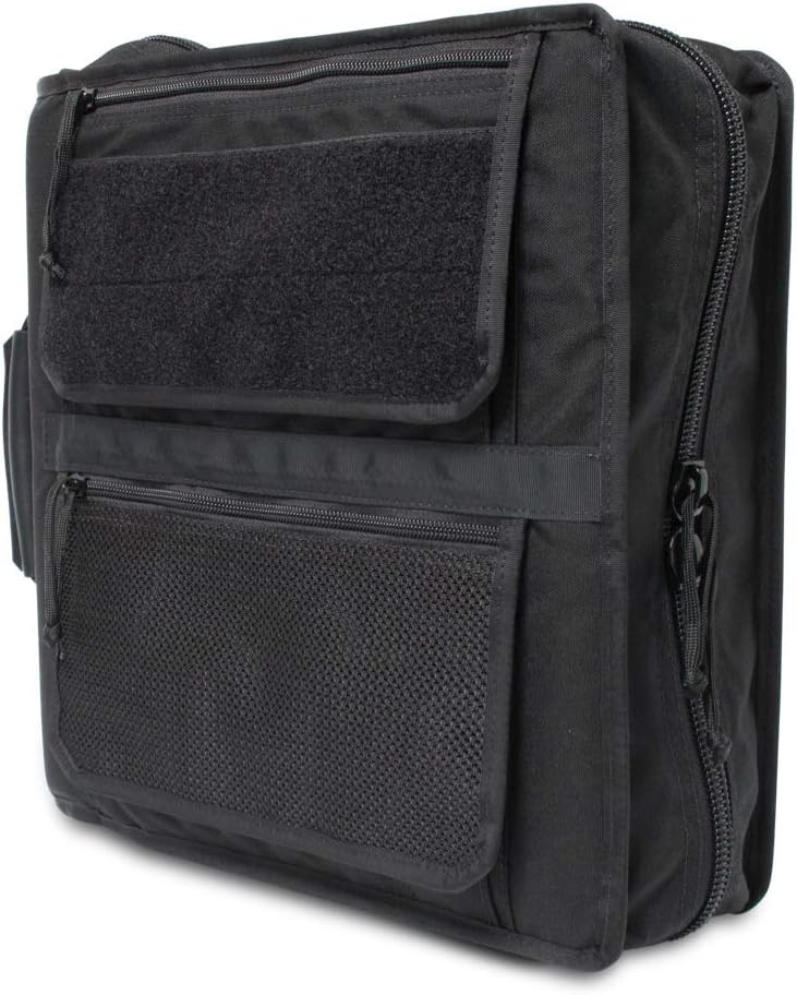 TACTICAL NOTEBOOK COVERS Tactical 3-Ring Binder Cover System | Zippered Padfolio Organizer Bag with Leather Handle | Fits 3' to 4' Binders | Durable Field Use Organizer (Black)