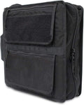TACTICAL NOTEBOOK COVERS Tactical 3-Ring Binder Cover System | Zippered Padfolio Organizer Bag with Leather Handle | Fits 3' to 4' Binders | Durable Field Use Organizer (Black)