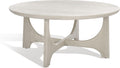 SAFAVIEH Furniture - Sasha Wood Coffee Table - White Washed - Wood - Modern Round Design - Ideal for Living Room, Family Room, Lounge, 40'W x 40'D x 17.5'H (SFV2128A)
