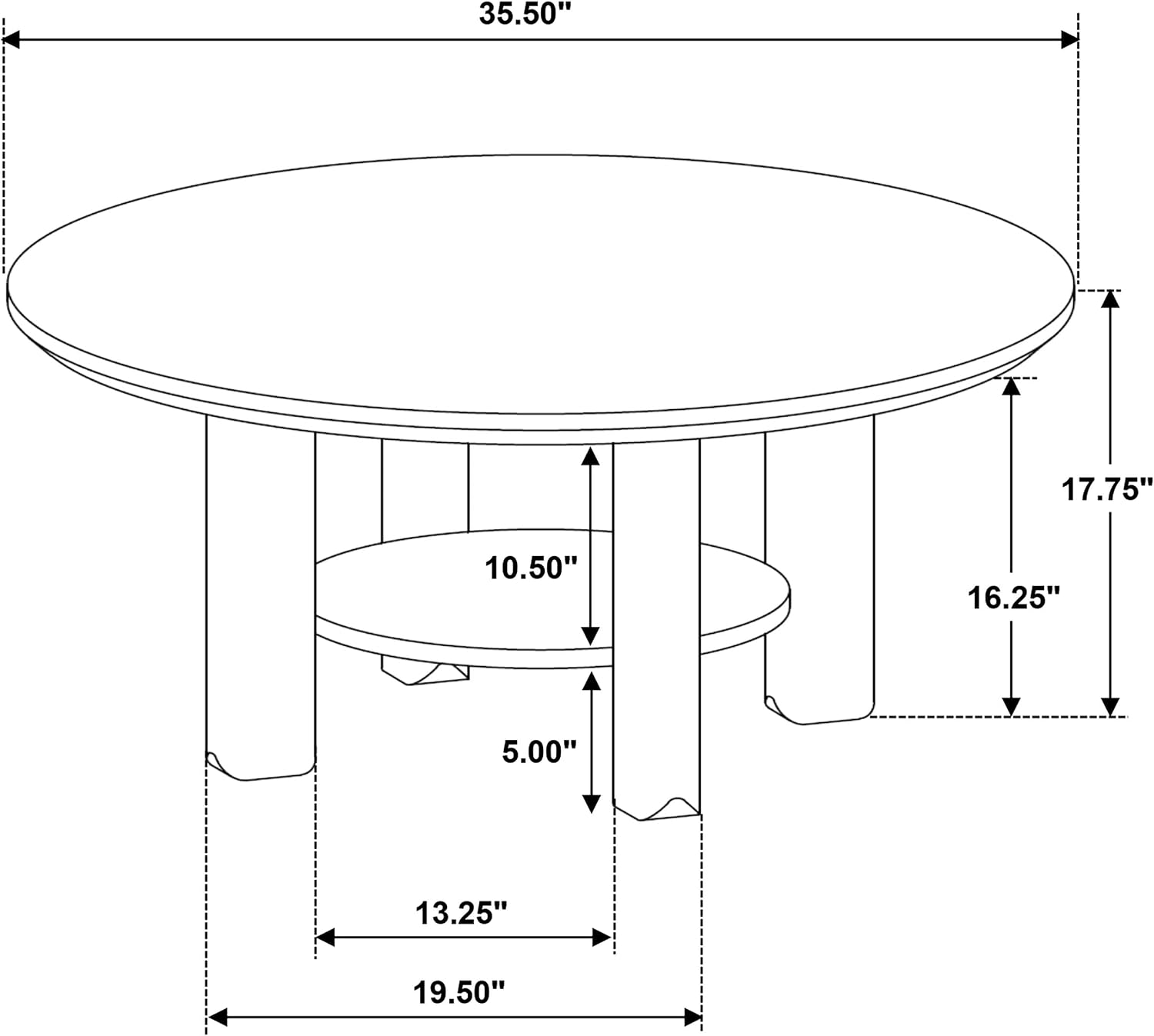 Coaster Home Furnishings - Ottowa - Wood - 3-Piece Coffee Table Set with Rounded Shapes, Thick Cylindrical Legs, Open Shelves and Transitional Style - Living Room - Light Oak - 706298-S3