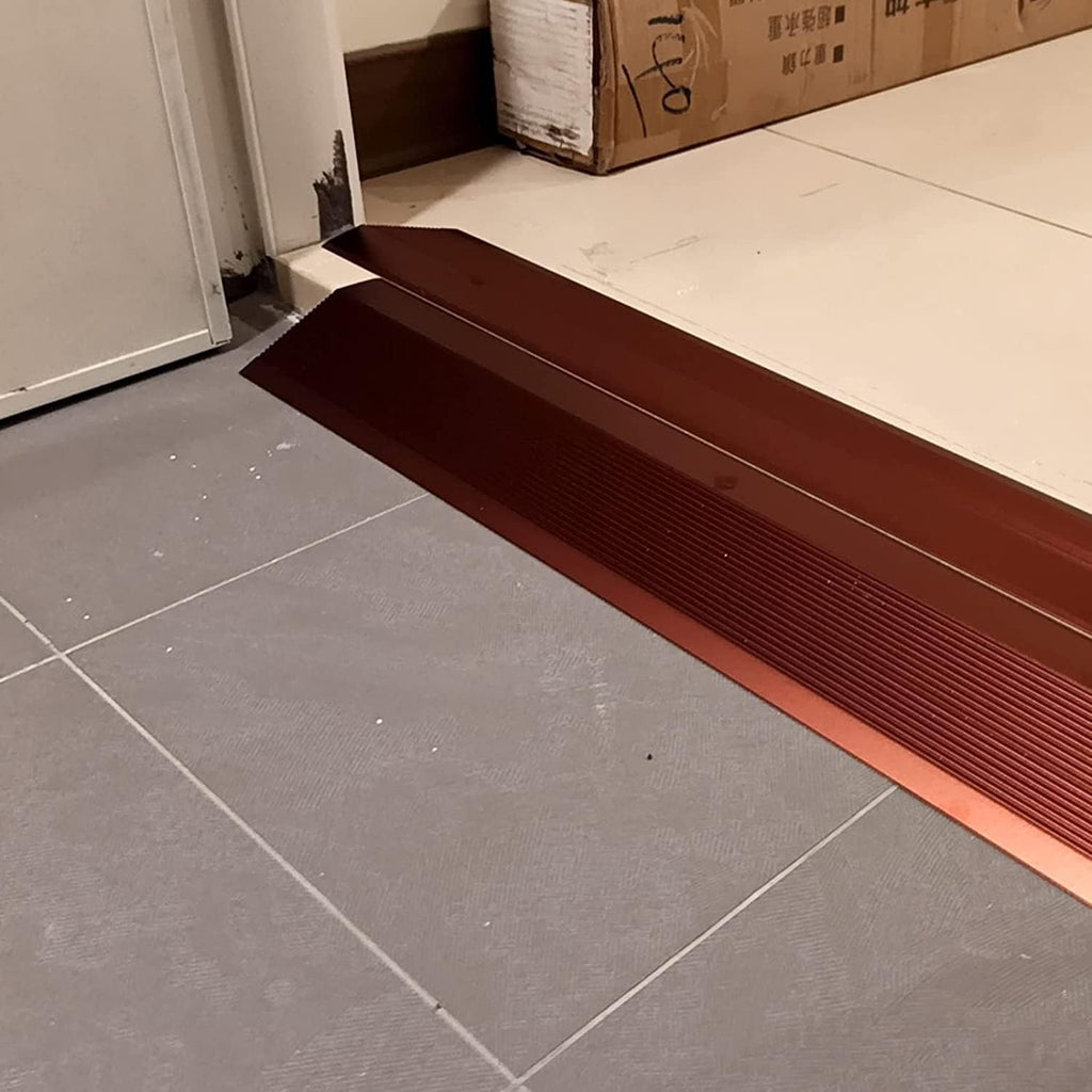 Floor Transition Strip Walkers Entry Ramp, Doorway Thresholds Reducer dor Kindergarten Hotel, Aluminum Floor Cover Edge Trim Strips Tile to Wood, Wide Floor Ramp Joining Strip ( Color : Black , Size :