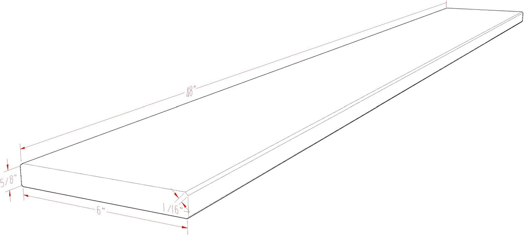 Tenedos Solid White Engineered Marble Threshold Saddle Polished, for Shower Curb, Bathroom Vanity Backsplash, Window Sill, Maintenance Free, Stain Resistant (6' x 48')