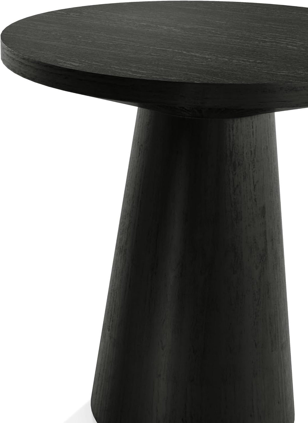 Furniture of America Crambel Modern Solid Wood 20-inch Round End Table with Cone-Shaped Pedestal Base, Living Room Furniture for Small Space, Home Office, Black