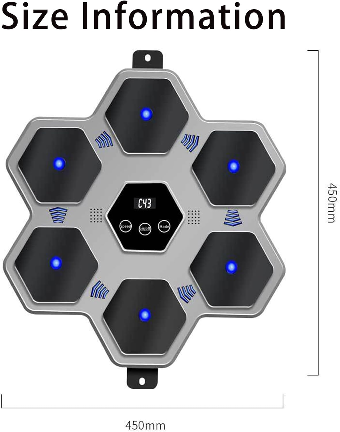 Music Boxing Machine,Wall-Mounted Boxing Target Workout Equipment,LED Electronic Boxing Trainer for Office and Gym