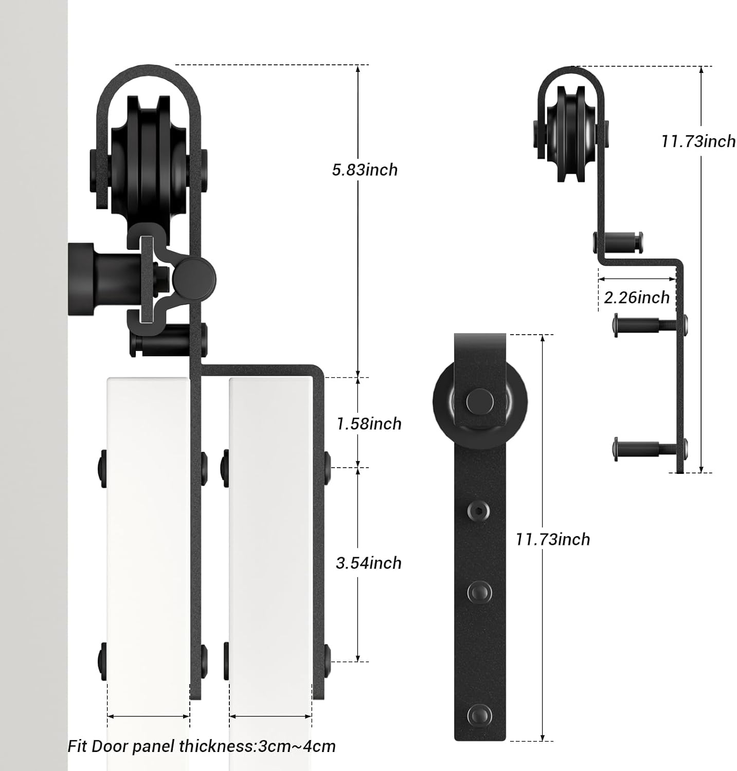 10FT Bypass Sliding Barn Door Hardware Kit, Combination Track Mode Sliding Door Hardware, Double Wooden Doors Use Single Track Bypass Barn Door Hardware (10 Feet)