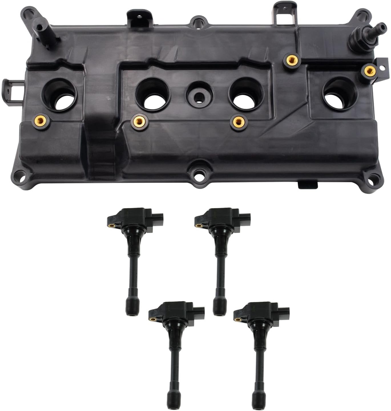TRQ Ignition Coil Kit 5 Piece Compatible with 2009-2012 Nissan Sentra 2013-2021 NV200