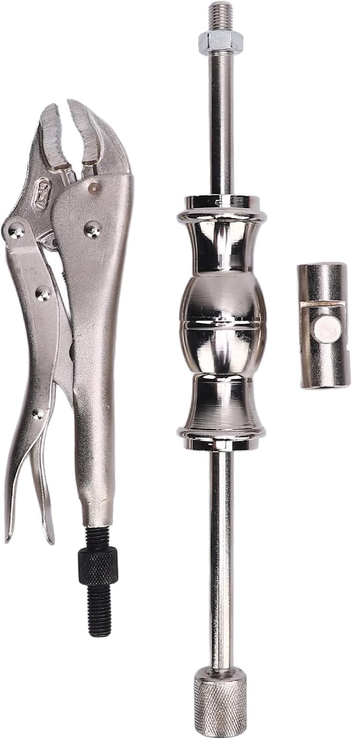 Brilluxa Slide Hammer, Locking Pliers Puller Set with Swivel Grip, 9 Inch 2 lb Slide Hammer Extractor Tool for CV Axle Seal Boot Nail Bolt Pin Removal, Auto Repair Kit