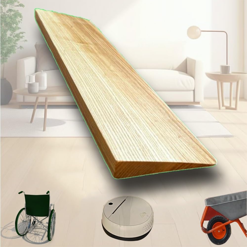 Wood Wheelchair Ramp, Doorway Threshold Ramp for Walkers Robot,Home Bike(Wood,70x15x3 cm(27.5'x6'x1.2'))