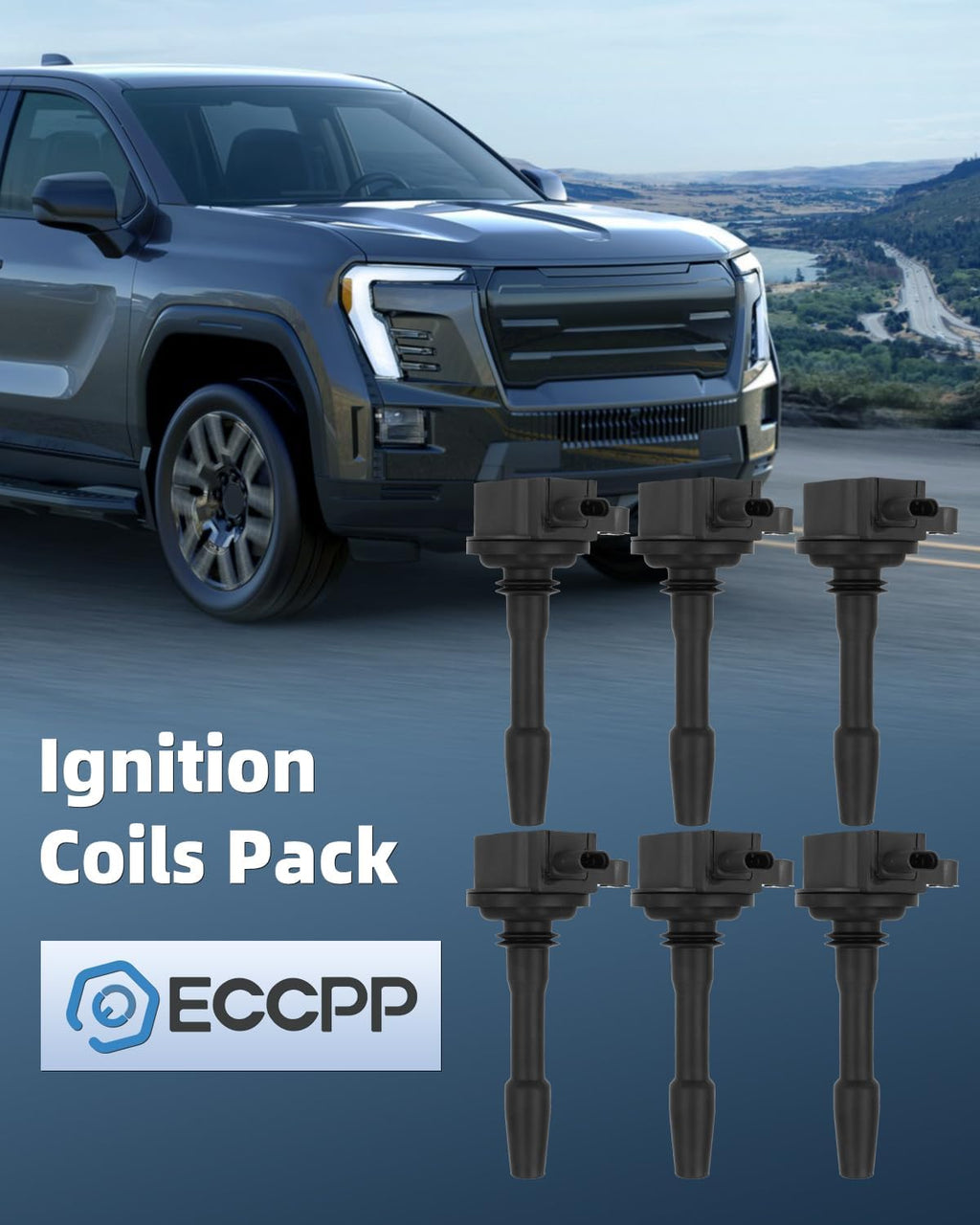 ECCPP UF825 6 ignition coils with 6 iridium Spark Plugs for ford for F-150 2018-2021, Explorer 2020-2021, Transit-150/250/350/350, 3.3L 3.5L, JL3Z12029A UF825 DG564