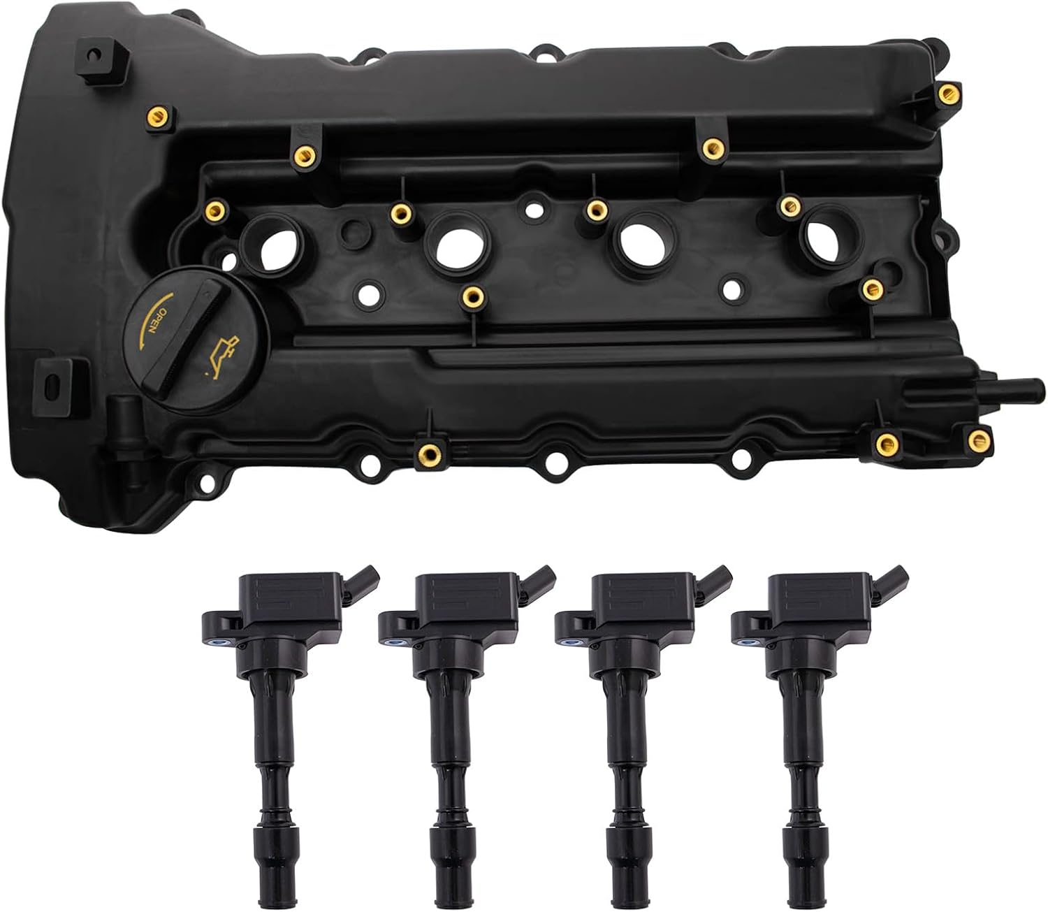 TRQ Ignition Coil Kit 4 Piece Compatible with 2015 Hyundai Sonata 2016 Kia Optima
