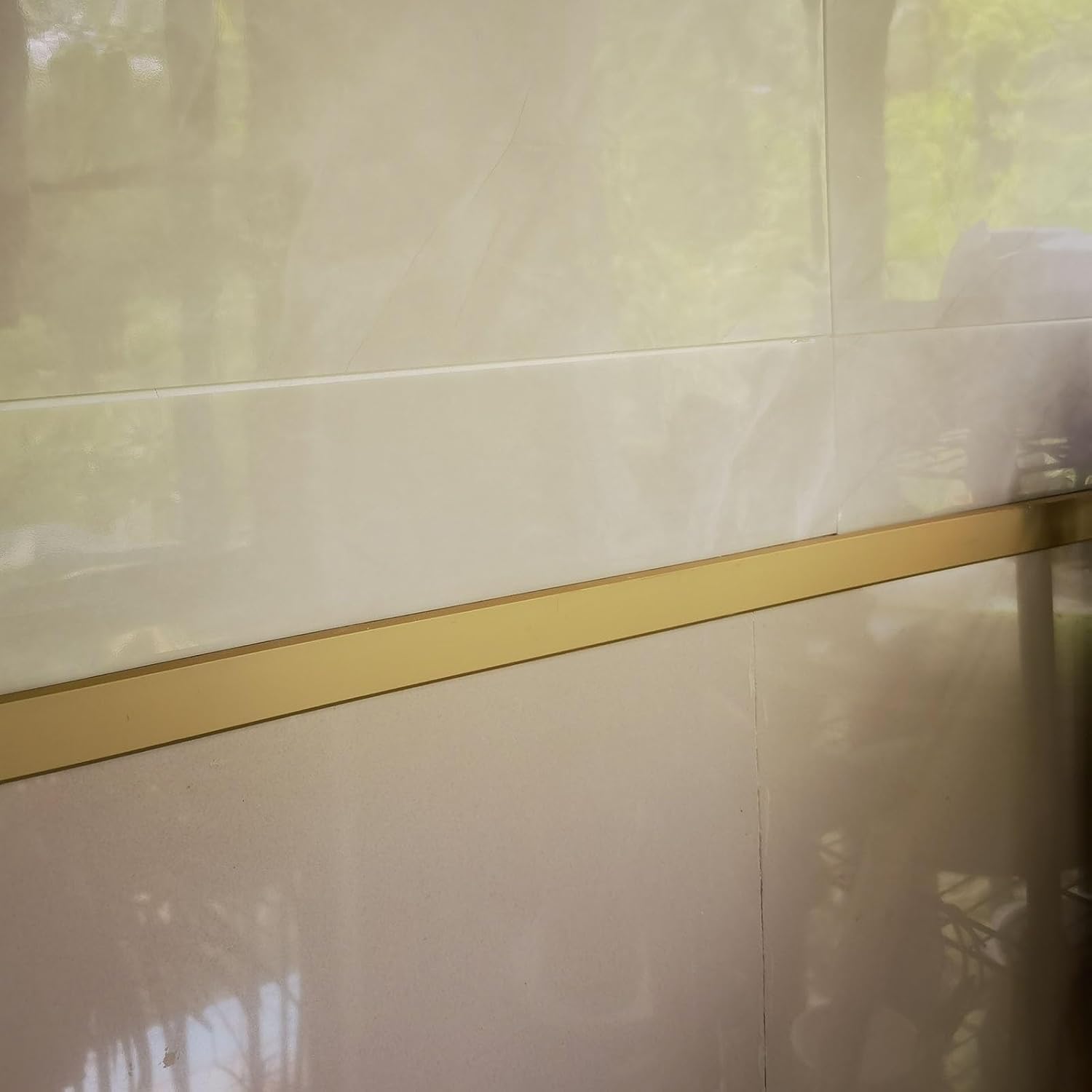 Gold Flooring Transition Strip Aluminum, Self Adhesive Stair Nosing for Wood to Tile/Doorways, Threshold/Stair Treads Decorative Edge Trim (Color : W 1.2cm(1/2in), Size : L180/71 in)