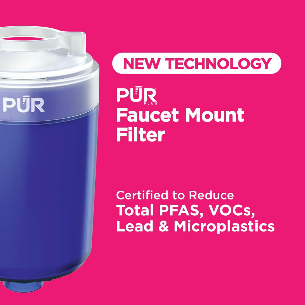 PUR Plus Faucet Mount Replacement Filter, Genuine PUR Water Filter for Sink Faucet, 3-in-1 Mineral Filtration, Lead Reducing, 1-Year Value, Blue (RF99994), 4 Count (Pack of 3)