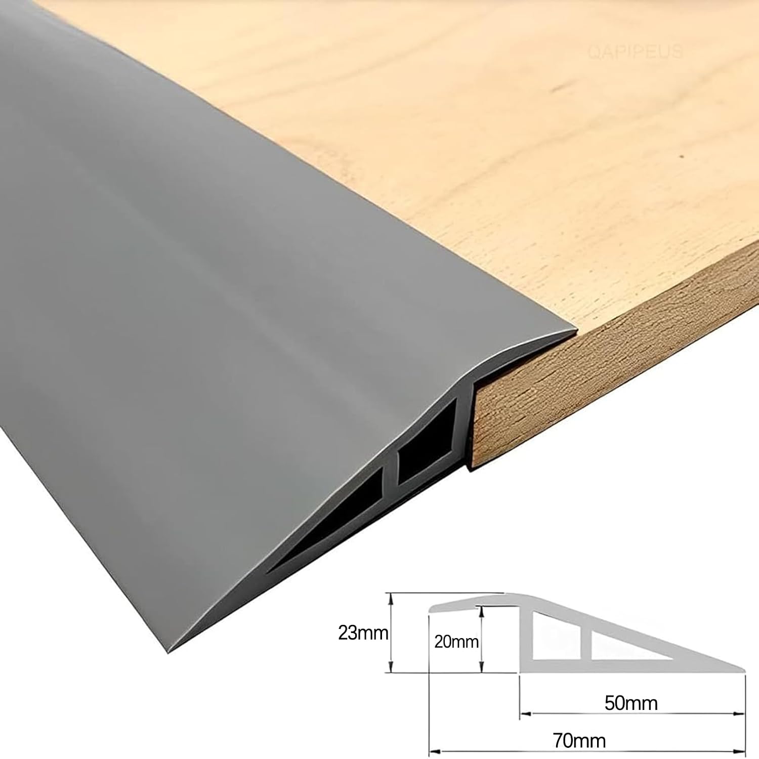 PVC Floor Threshold Divider Strip, Door Threshold Strip, Self-Adhesive Floor Transition Strip, Carpet to Laminate Door Edging Trim Strip for Bridging Gaps(Size:8m/26.2ft)