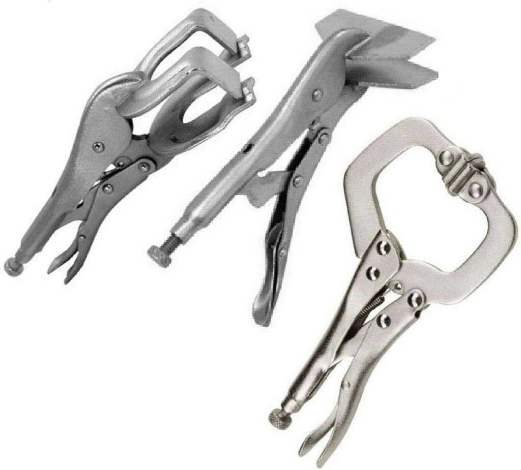 6 PC. Locking Grip Welding Clamp Vise C-Clamp Sheet Metal Clamp Plier Tool Set, Jikkolumlukka