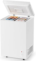 5.0 Cu.Ft Chest Deep Freezer with 2 Removable Baskets - Energy Efficient Ultra-Quiet and 6 Temp Manual Defrost - Free Standing Top Open Door for Home Garage Basement - White