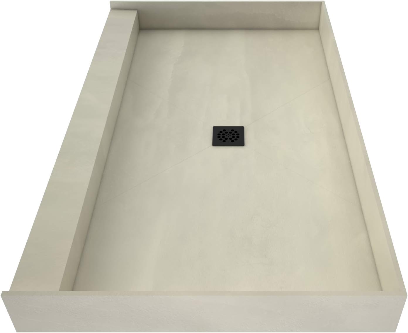 Tile Redi USAP3648C-SCSQMVZ Redi Base Shower Pan, 48' W x 36' D with Flashing, Matte Black
