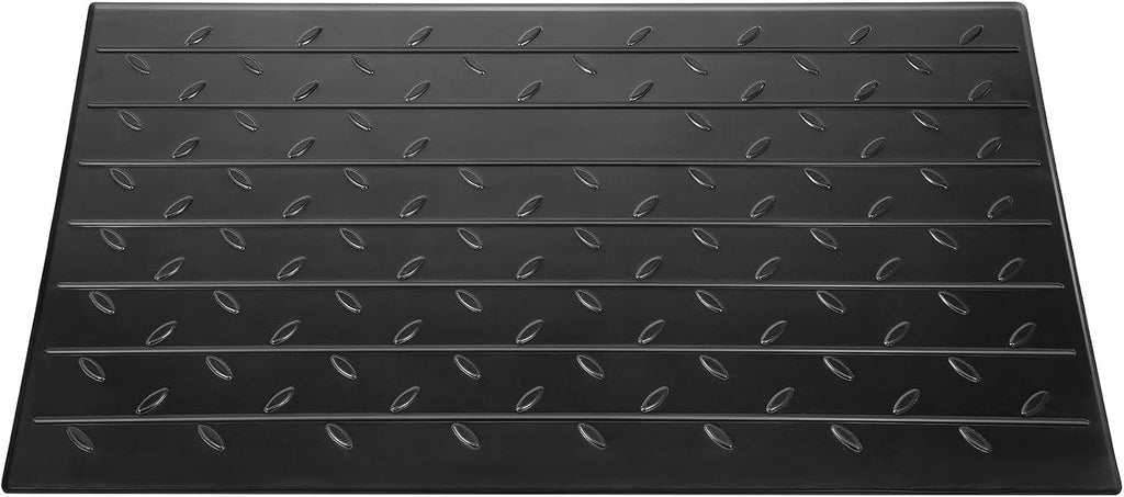 Happybuy Rubber Threshold Ramp, 2.6' Rise, Doorway Ramp with 3 Channels Cord Cover, Solid Rubber Angled Entry Ramp, 2202 lbs Load Capacity for Wheelchairs and Scooters