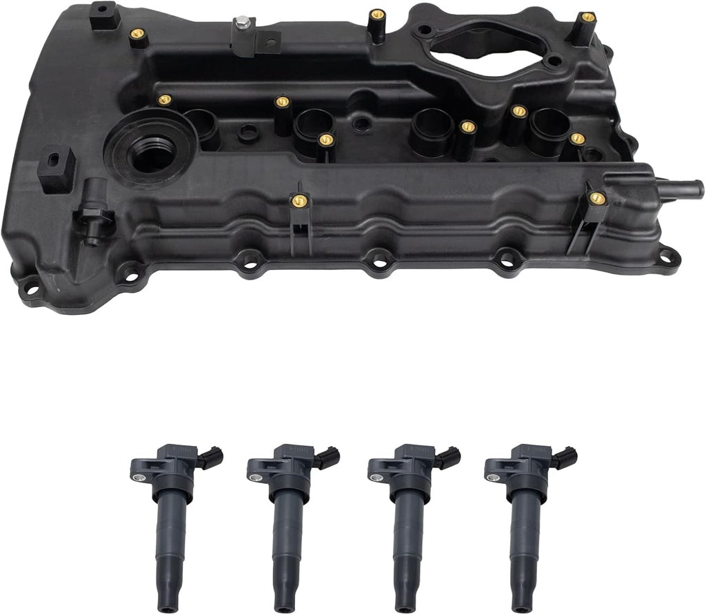 TRQ Ignition Coil Kit 5 Piece Valve Cover Compatible with 2011 Hyundai Sonata 2011-2013 Kia Optima 2011-2016 Sportage