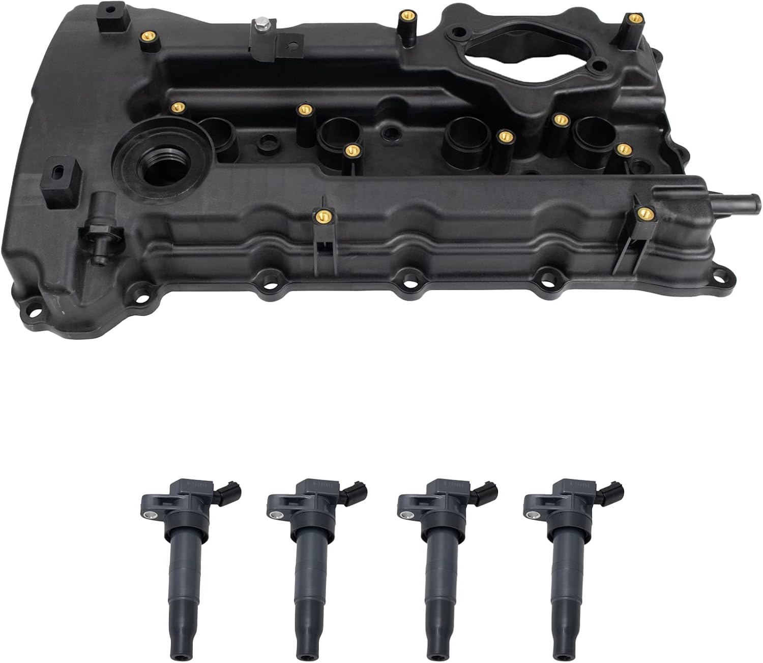 TRQ Ignition Coil Kit 5 Piece Valve Cover Compatible with 2011 Hyundai Sonata 2011-2013 Kia Optima 2011-2016 Sportage