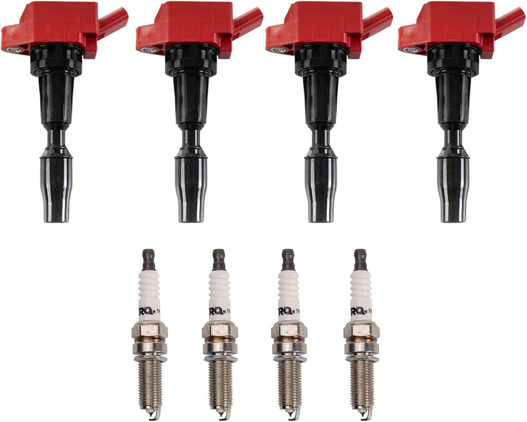 TRQ Ignition Coil and Spark Plug Kit 8 Piece Iridium Spark Plugs Compatible with 2015-2020 Hyundai Sonata 2017-2020 Santa Fe 2018-2021 Tucson 2016-2020 Kia Sorento 2017-2020 Optima 2017-2021 Sportage