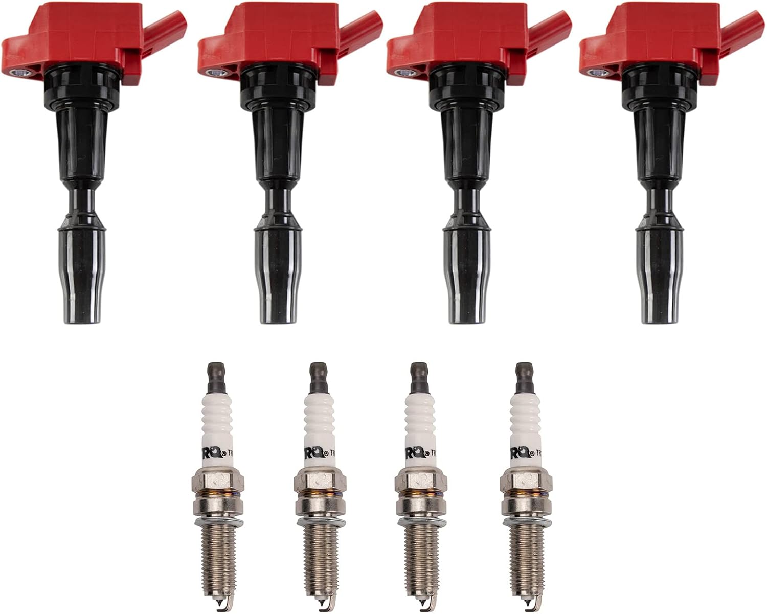 TRQ Ignition Coil and Spark Plug Kit 8 Piece Iridium Spark Plugs Compatible with 2015-2020 Hyundai Sonata 2017-2020 Santa Fe 2018-2021 Tucson 2016-2020 Kia Sorento 2017-2020 Optima 2017-2021 Sportage
