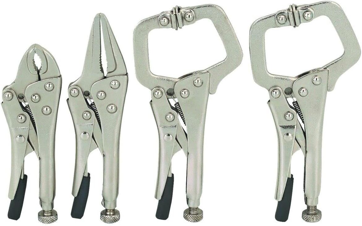 For 4 PC Mini Small Size Vise C Clamp Grip Locking Plier Tool Set Vice Cclamp