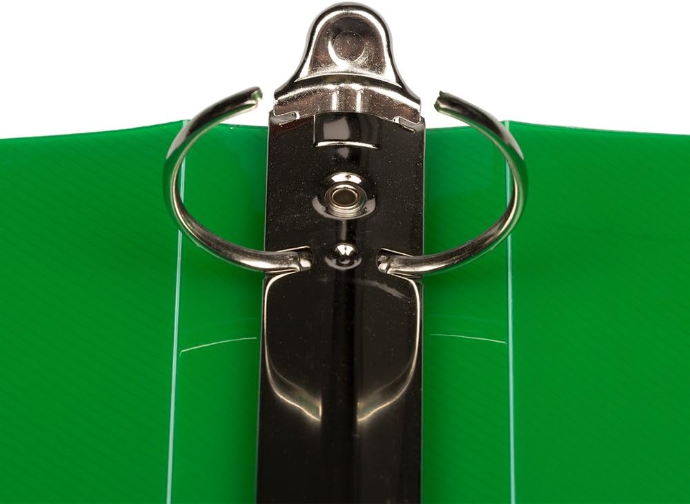 JAM PAPER Plastic 1.5 inch Binders - Green 3 Ring Binder - Bulk 20/Pack