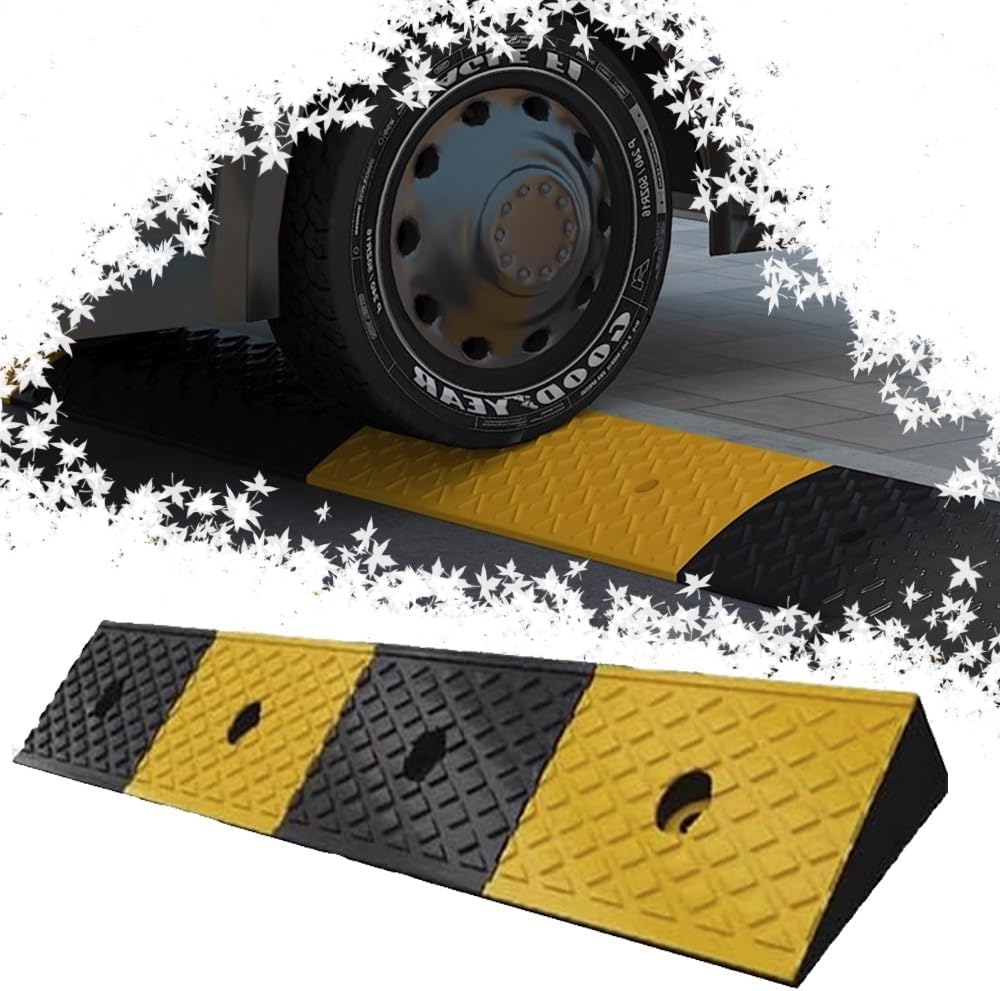 5' 6' Driveway Curb Ramps Heavy Duty Threshold Ramp 6600lbs Capacity Car Ramp Wheelchair Ramp Doorway, Non-Slip Surface Entry Ramp for Scooters Power Chairs(2' Rise/5cm)