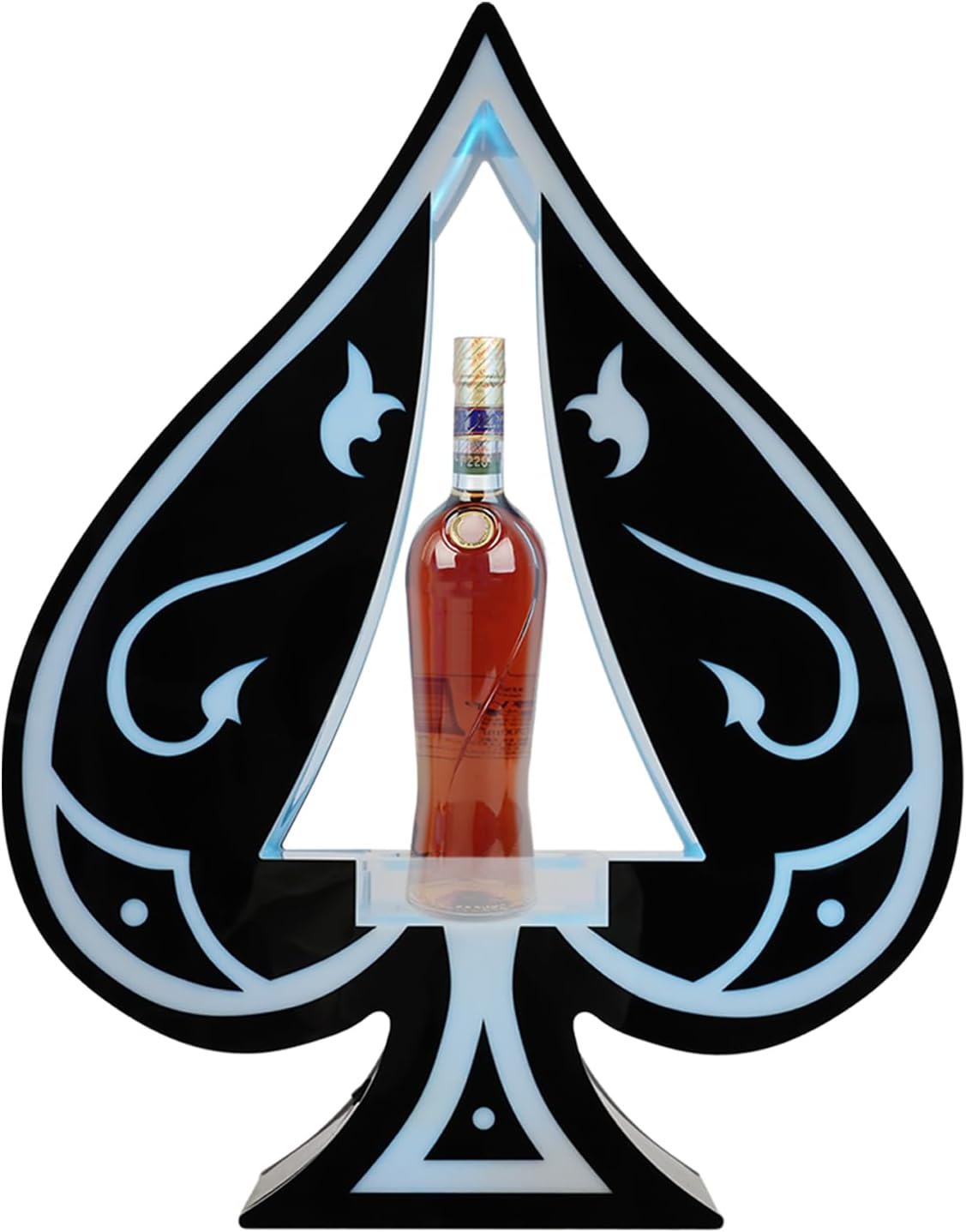 LED Lighted Liquor Bottle Display Shelf, Ace of Spades Champagne VIP Bottle Presenter w/7 Lighting Colors,Champagne Bottle Display Stand for Commercial Bars, Clubs, KTV