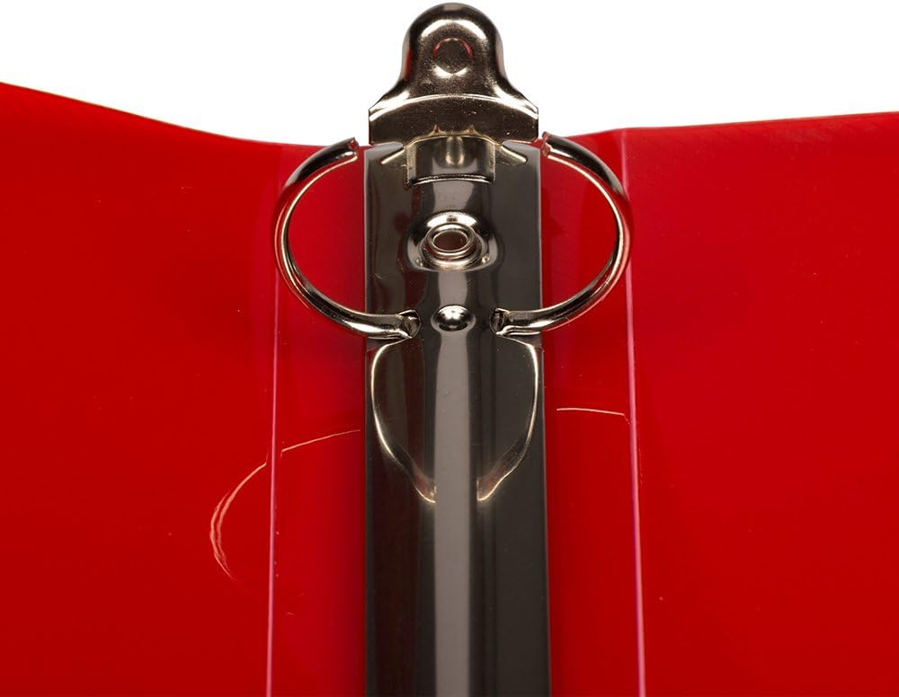 JAM PAPER Plastic 1 inch Binders - Red 3 Ring Binder - Bulk 24/Pack