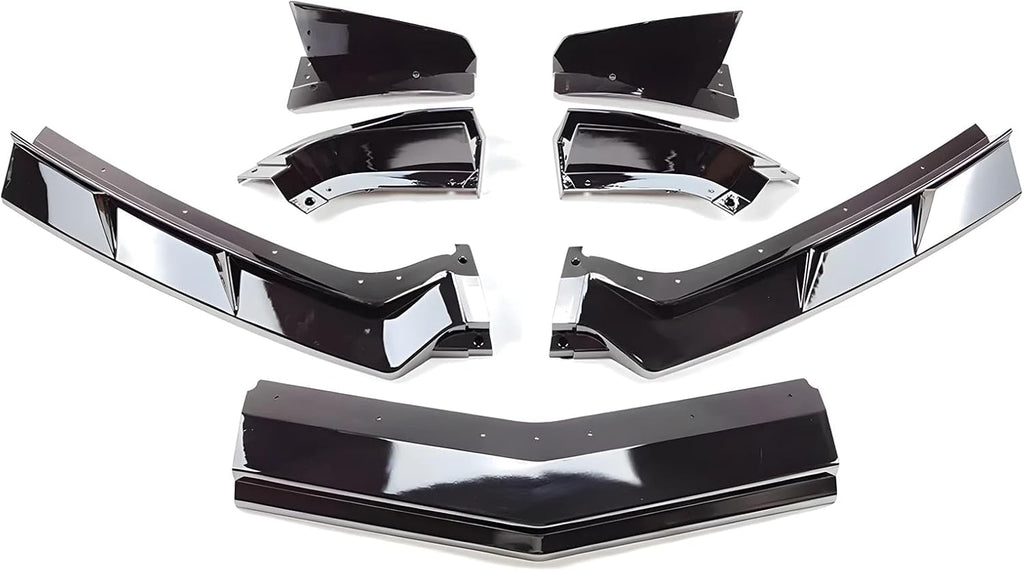 Front Bumper Lip Splitter Spoiler Compatible with Chevy Corvette C8 2020-2025, Corvette C8 Stingray Z51 Front Splitter Air Dams Chin Spoiler Auto Parts Replacement Accessories (Gloss Black)