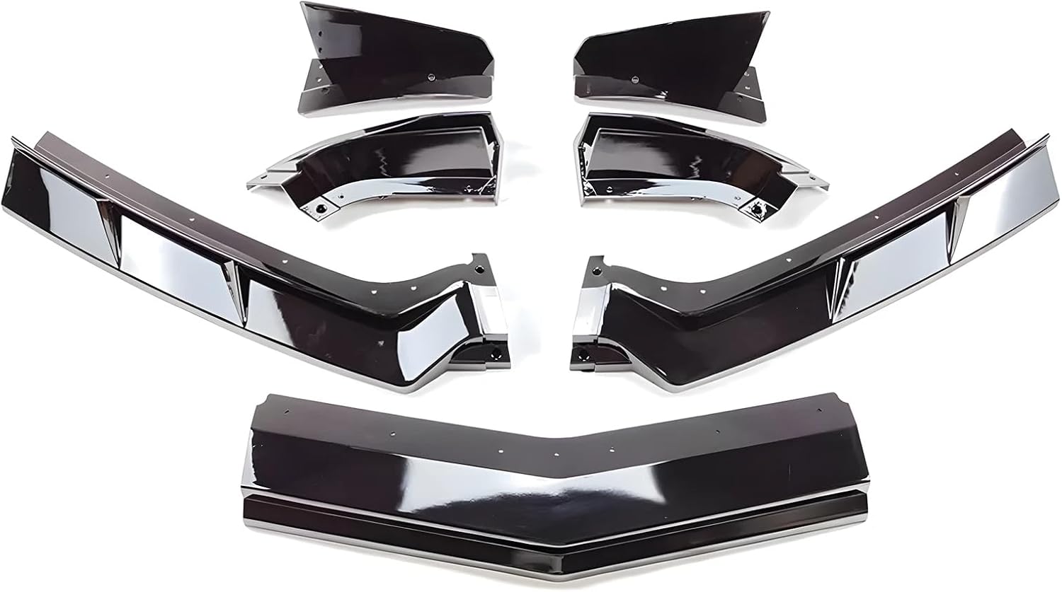 Front Bumper Lip Splitter Spoiler Compatible with Chevy Corvette C8 2020-2025, Corvette C8 Stingray Z51 Front Splitter Air Dams Chin Spoiler Auto Parts Replacement Accessories (Gloss Black)
