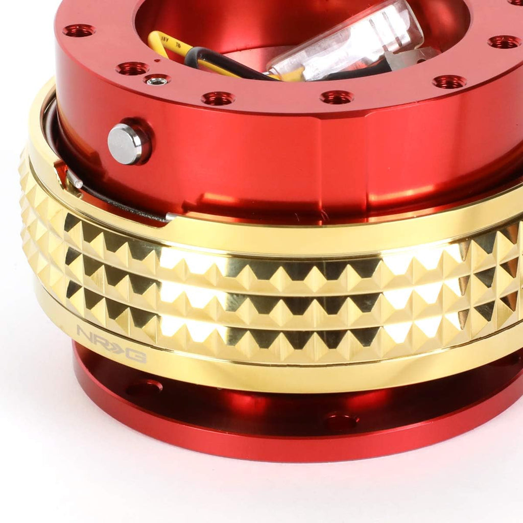 NRG Innovations SRK-210RD/CG Quick Release Kit (Red Body/Chrome Gold Pyramid Ring)