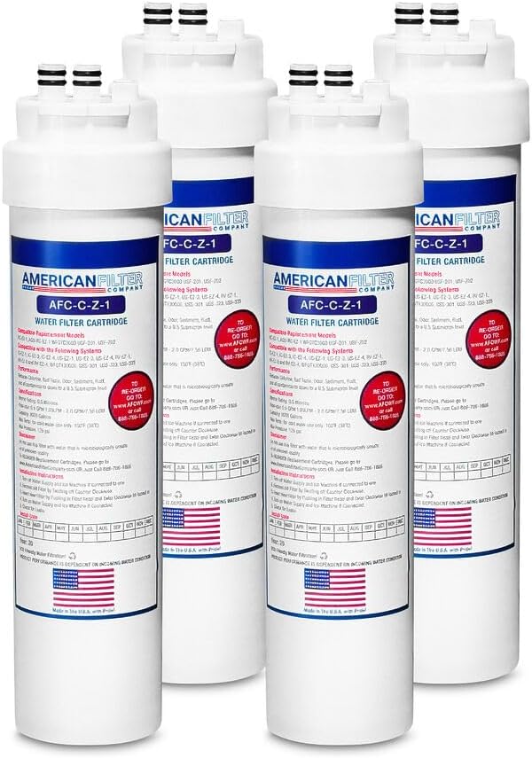 American Filter Company® # AFC-C-Z-1, Compatible with Brita® Redi-Twist™ USF-202, QT3000, 3000QTUnder Sink Water Filter cartridge - 4 Filters