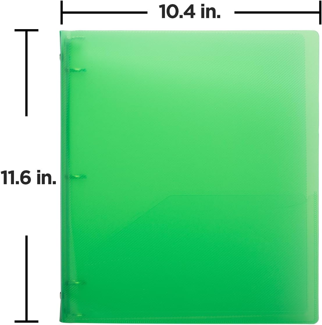 JAM PAPER Plastic 0.75 inch Binders - Green 3 Ring Binder - Bulk 36/Pack