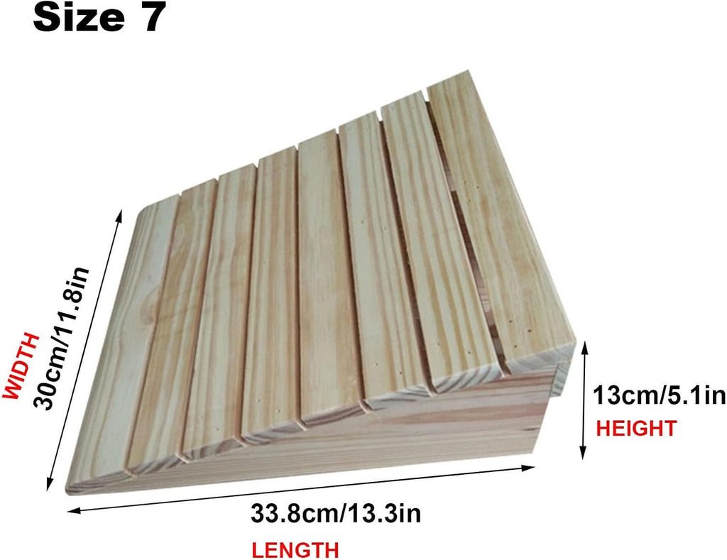 Portable Threshold Ramp Front Door Entry Ramp for Doorways 2-6inch Rise, Non-Slip Wooden Step Transition Ramps for Wheelchair Walkers Car Motorcycle (Size : 33.8x30x13cm)